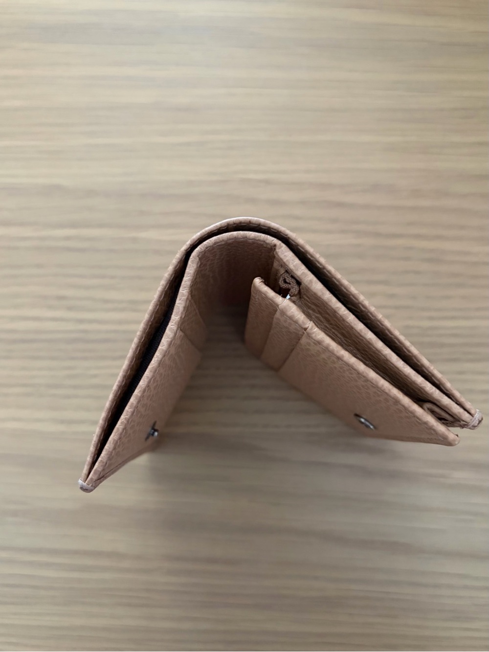 Gucci GG Marmont Card Case Wallet in Pebbled Rose Beige Leather - Picture 5 of 8